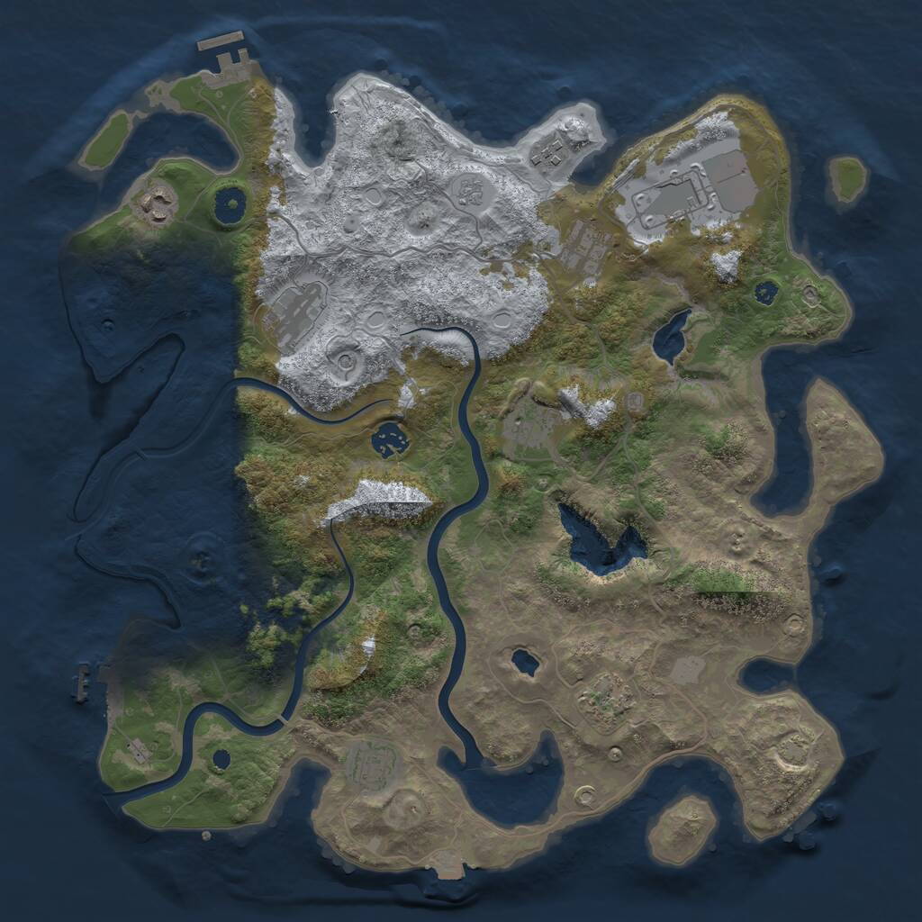 Rust Map: Procedural Map, Size: 4000, Seed: 1179401622, 15 Monuments
