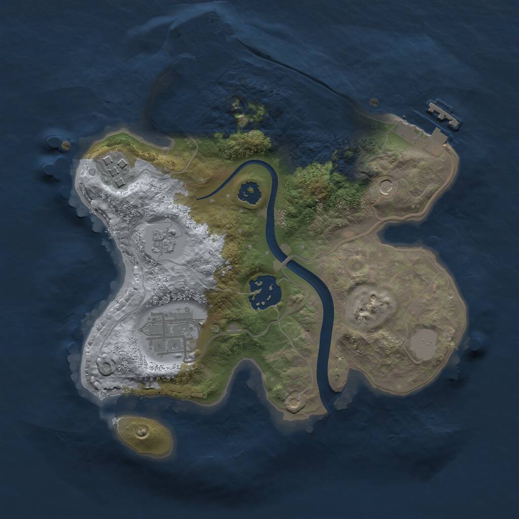 Rust Map: Procedural Map, Size: 2300, Seed: 1781703314, 8 Monuments