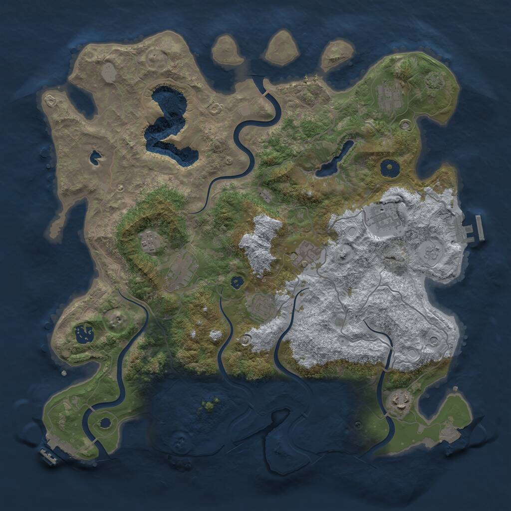 Rust Map: Procedural Map, Size: 4000, Seed: 1679458128, 14 Monuments