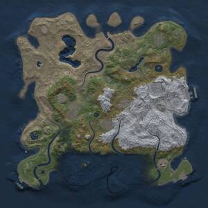 Thumbnail Rust Map: Procedural Map, Size: 4000, Seed: 1679458128, 14 Monuments