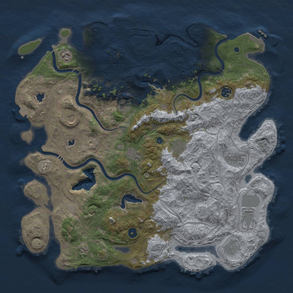 Rust Map: Procedural Map, Size: 4500, Seed: 427474514, 17 Monuments