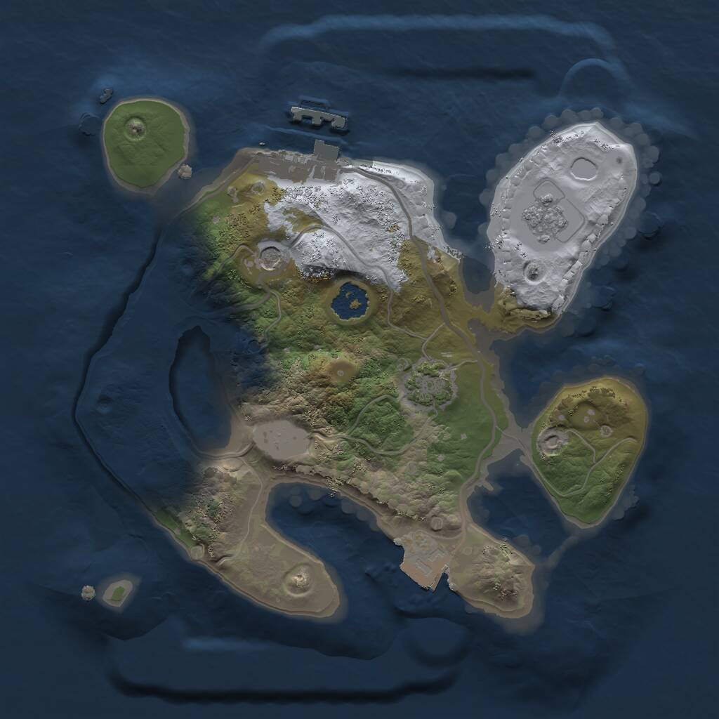 Rust Map: Procedural Map, Size: 2000, Seed: 336060413, 5 Monuments