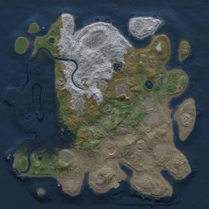 Thumbnail Rust Map: Procedural Map, Size: 3750, Seed: 608514812, 17 Monuments
