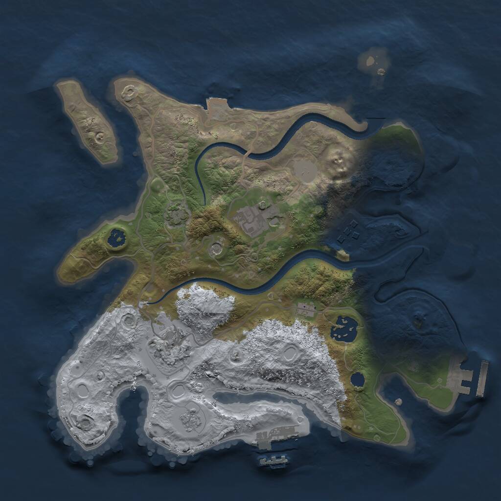 Rust Map: Procedural Map, Size: 2800, Seed: 893641, 10 Monuments