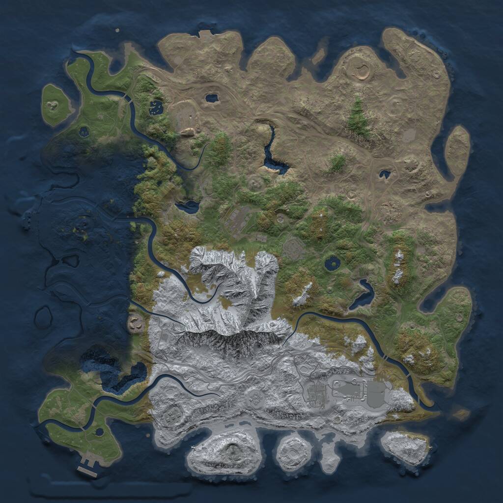 Rust Map: Procedural Map, Size: 5000, Seed: 1577899, 16 Monuments