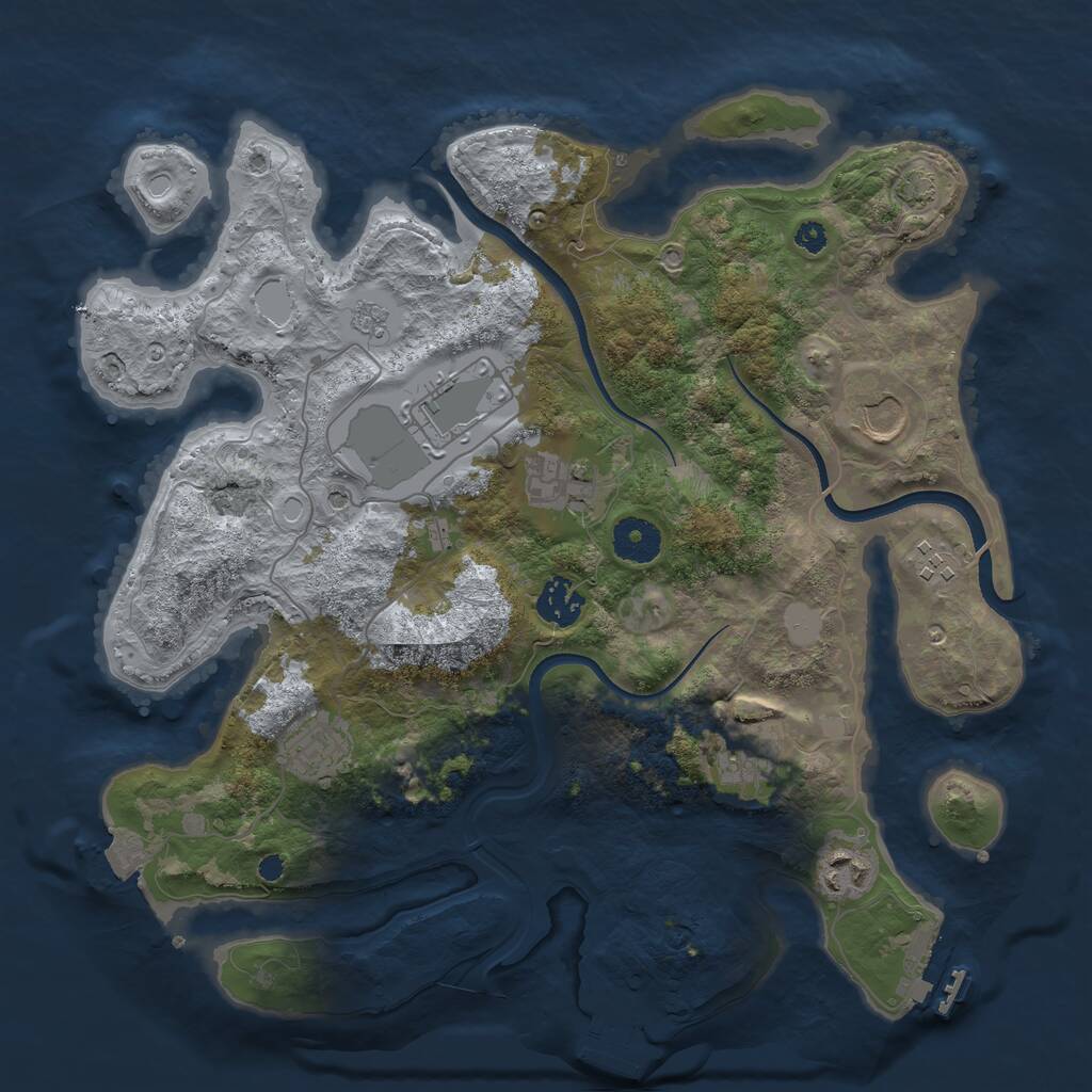 Rust Map: Procedural Map, Size: 3500, Seed: 5465462, 14 Monuments