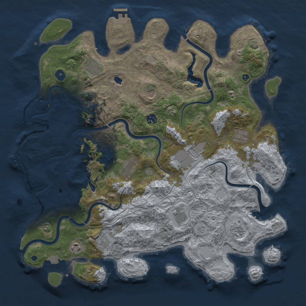 Rust Map: Procedural Map, Size: 4454, Seed: 481981, 17 Monuments