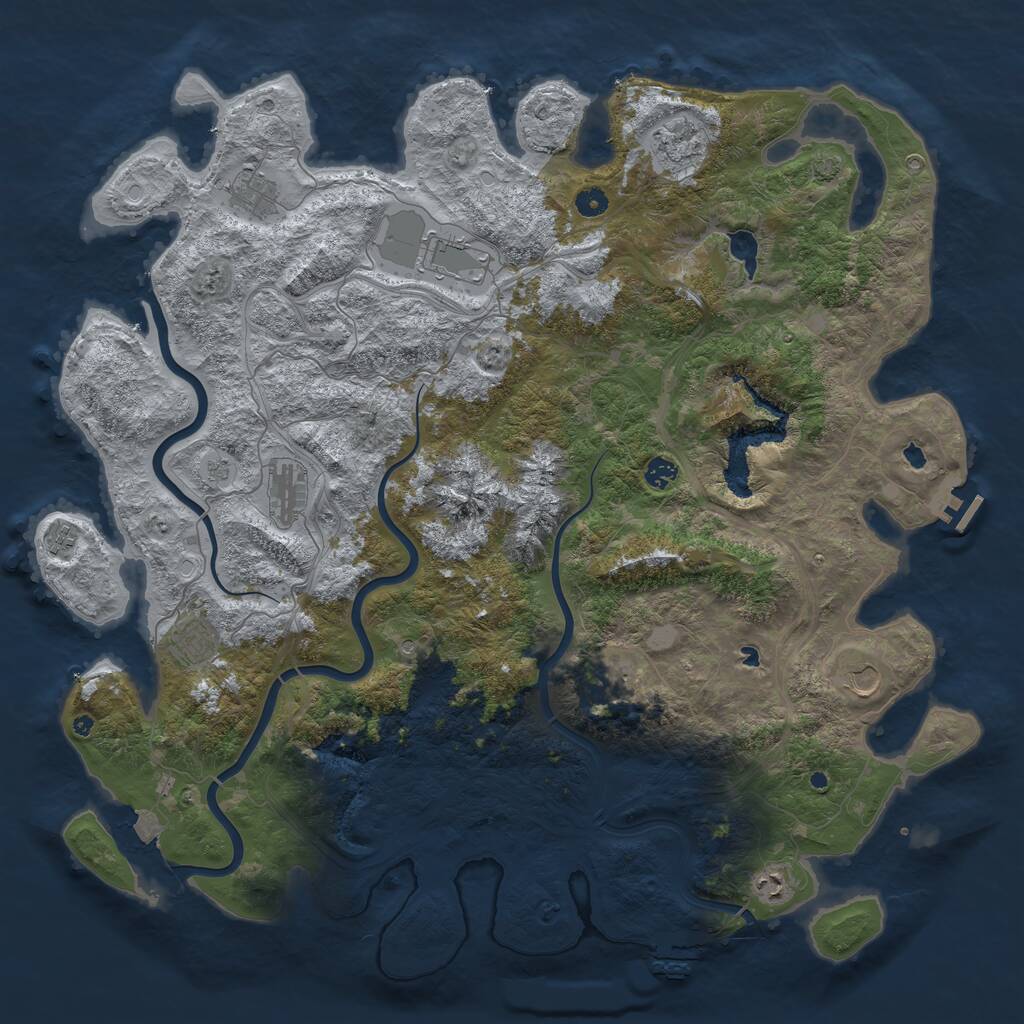 Rust Map: Procedural Map, Size: 5000, Seed: 50508, 16 Monuments