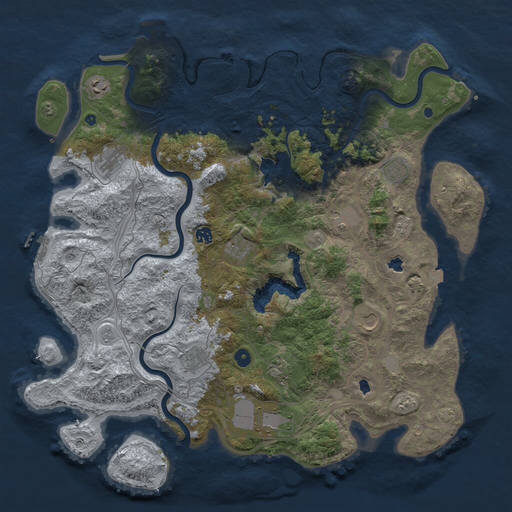 Rust Map: Procedural Map, Size: 4500, Seed: 1414869482, 17 Monuments