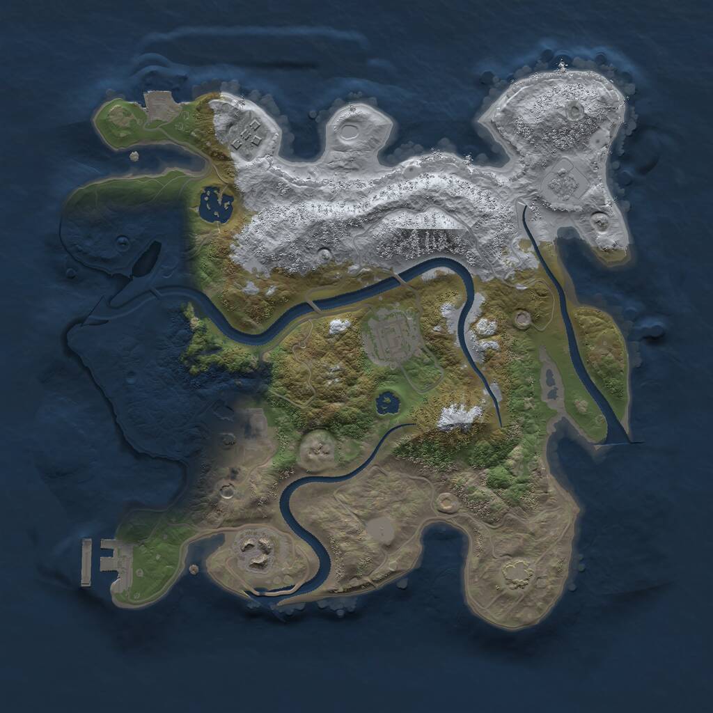 Rust Map: Procedural Map, Size: 3000, Seed: 78642, 10 Monuments