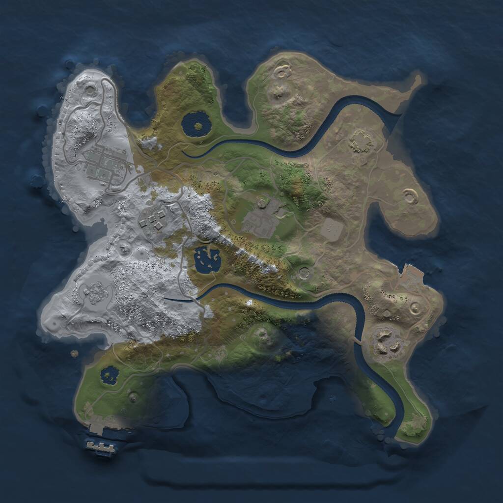 Rust Map: Procedural Map, Size: 2700, Seed: 258411, 10 Monuments