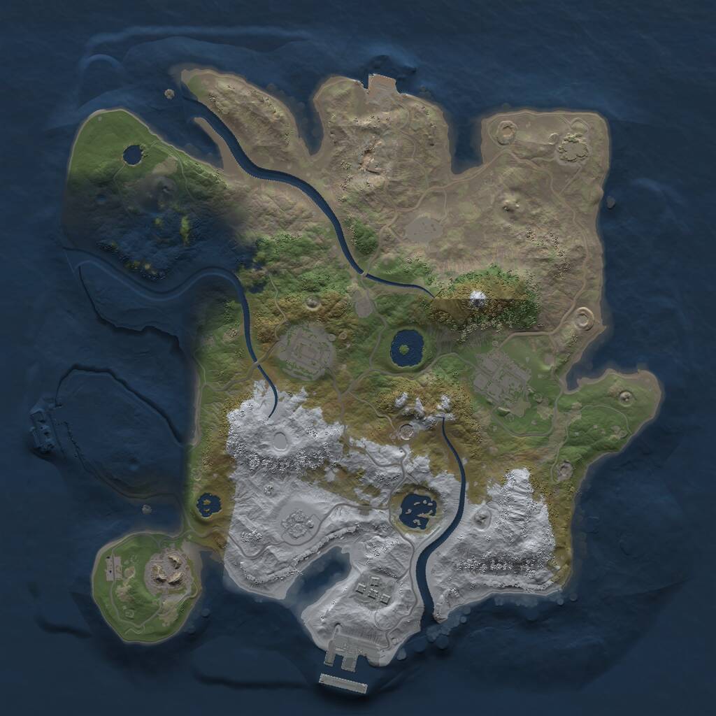 Rust Map: Procedural Map, Size: 3000, Seed: 68263, 11 Monuments
