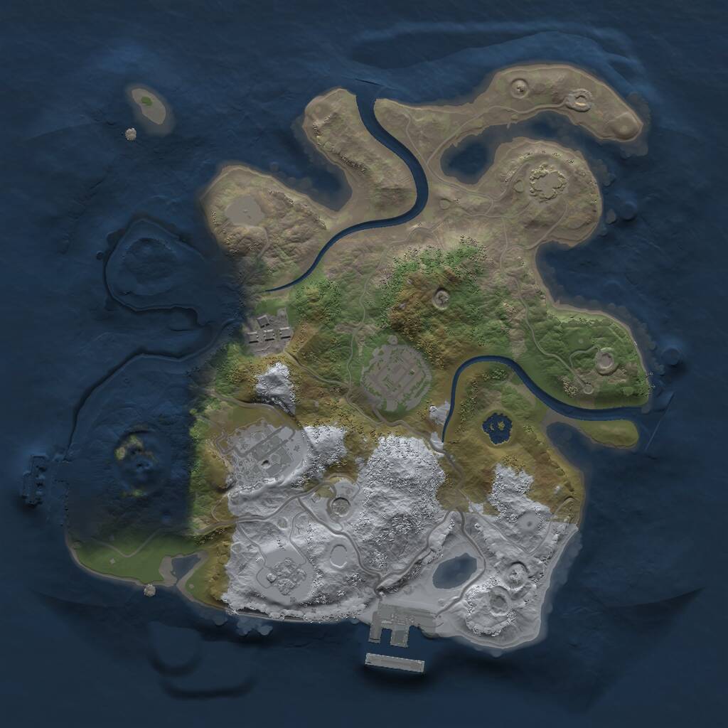 Rust Map: Procedural Map, Size: 2500, Seed: 367483897, 9 Monuments