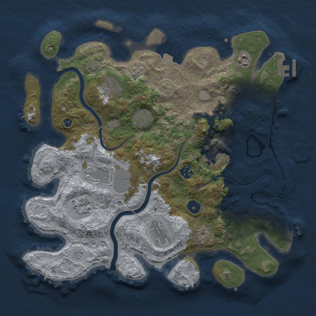 Rust Map: Procedural Map, Size: 3700, Seed: 400931284, 15 Monuments