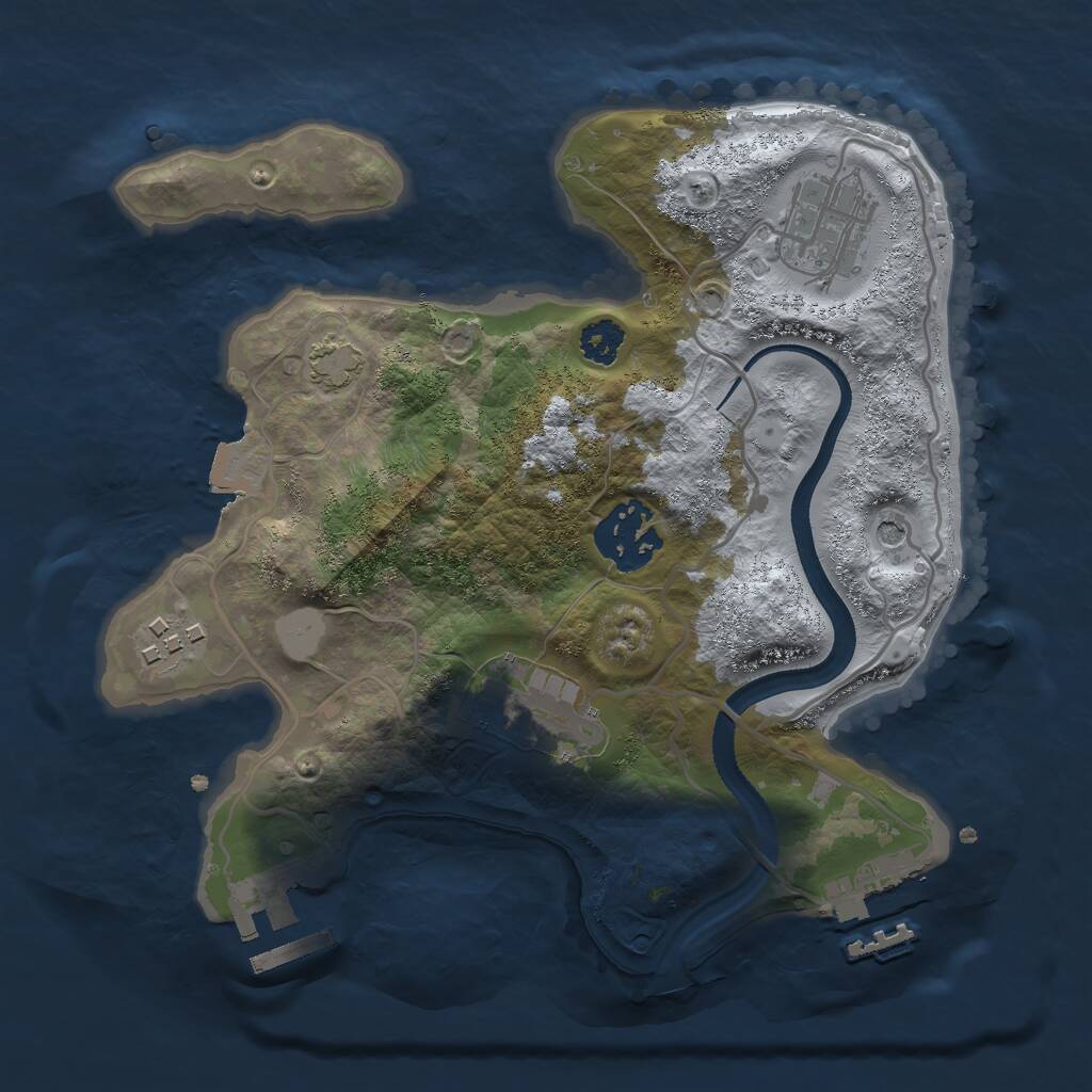 Rust Map: Procedural Map, Size: 2500, Seed: 837625482, 9 Monuments