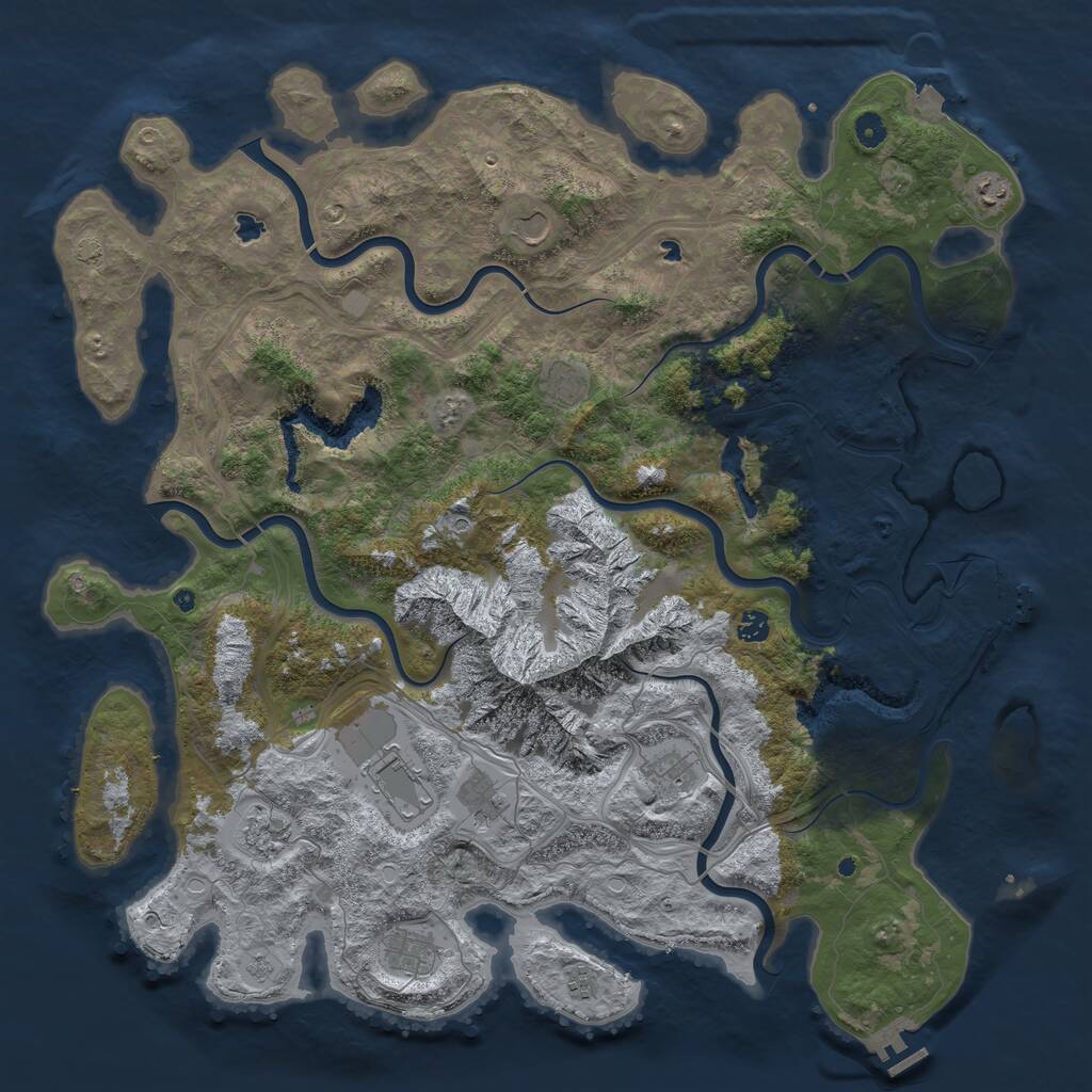 Rust Map: Procedural Map, Size: 5000, Seed: 20250622, 16 Monuments