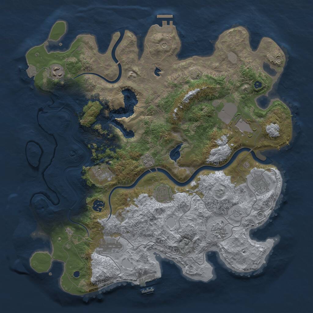 Rust Map: Procedural Map, Size: 4000, Seed: 863303555, 15 Monuments