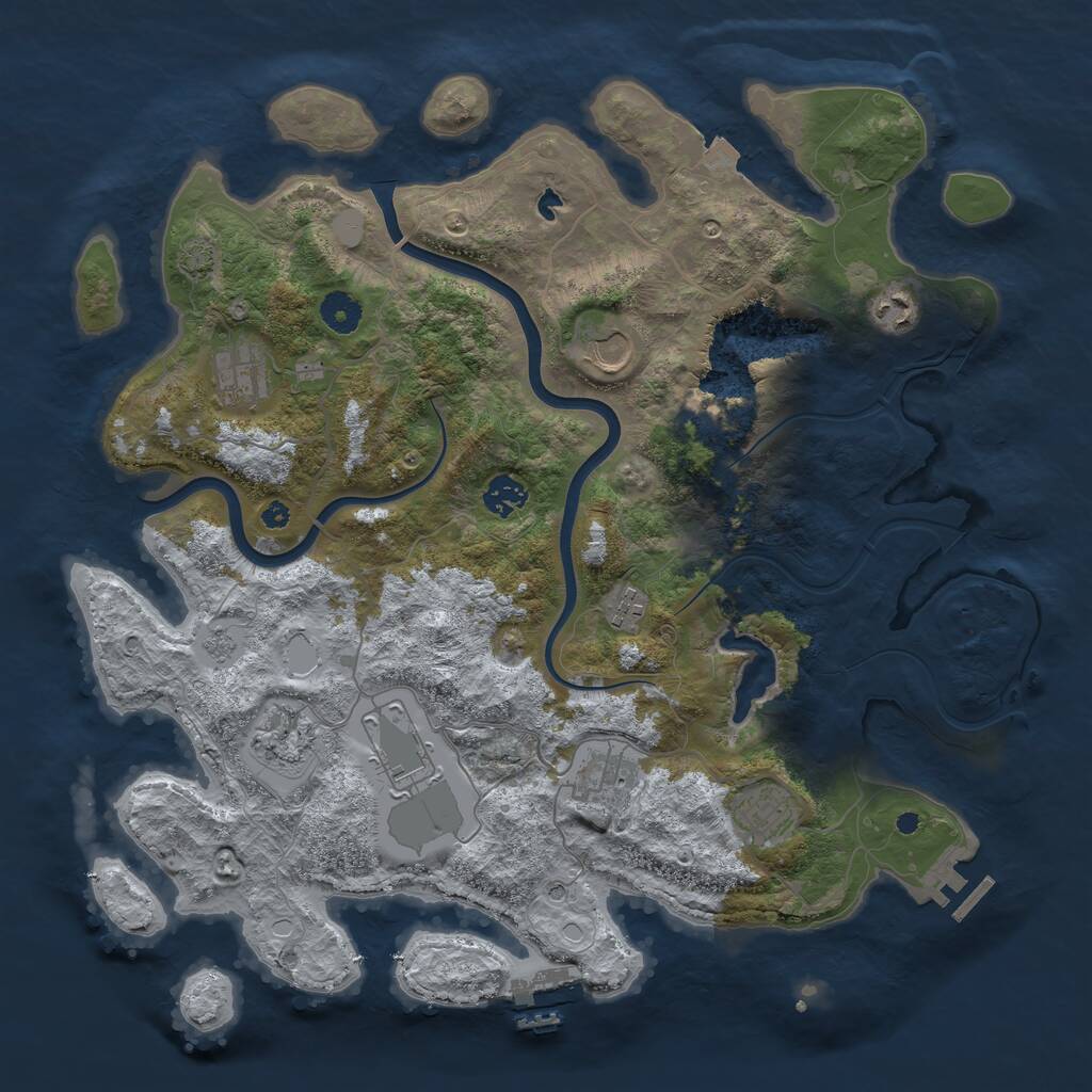 Rust Map: Procedural Map, Size: 4000, Seed: 90337, 15 Monuments