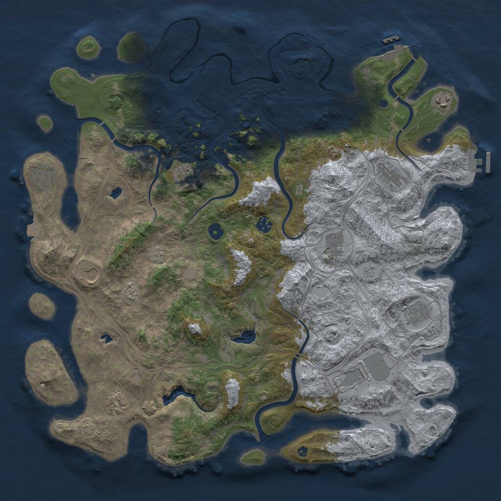 Rust Map: Procedural Map, Size: 4800, Seed: 578391840, 17 Monuments