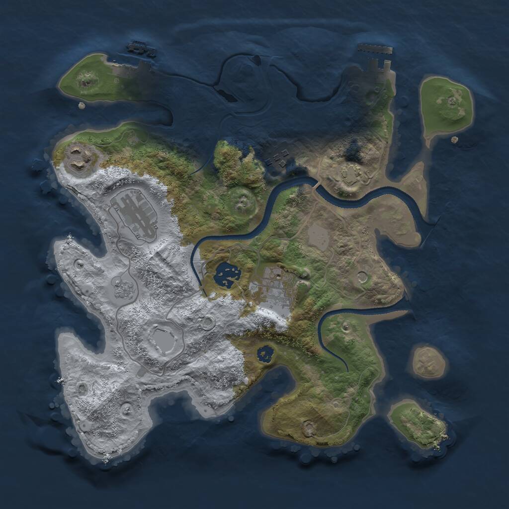 Rust Map: Procedural Map, Size: 3000, Seed: 26737, 11 Monuments