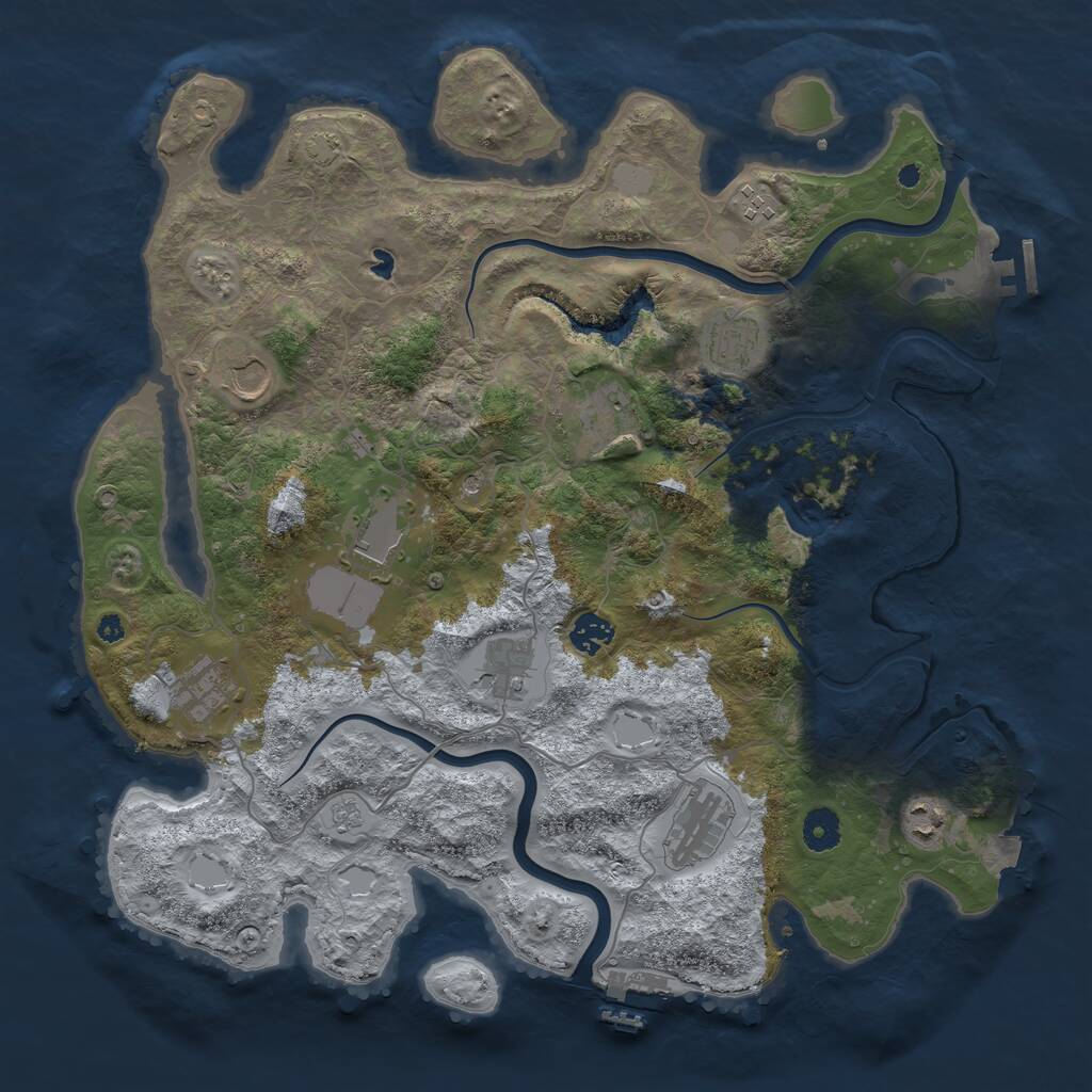 Rust Map: Procedural Map, Size: 4000, Seed: 1762961323, 16 Monuments