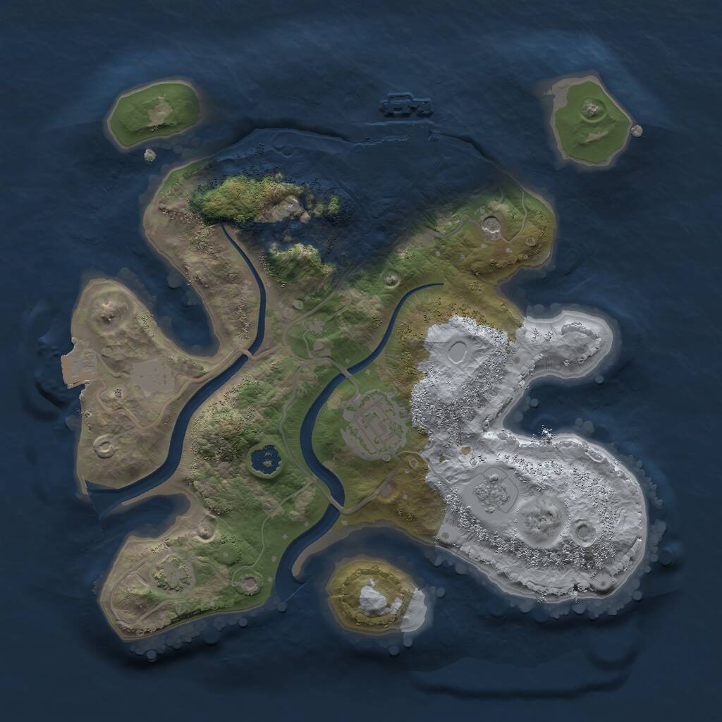 Rust Map: Procedural Map, Size: 2500, Seed: 1269198202, 6 Monuments