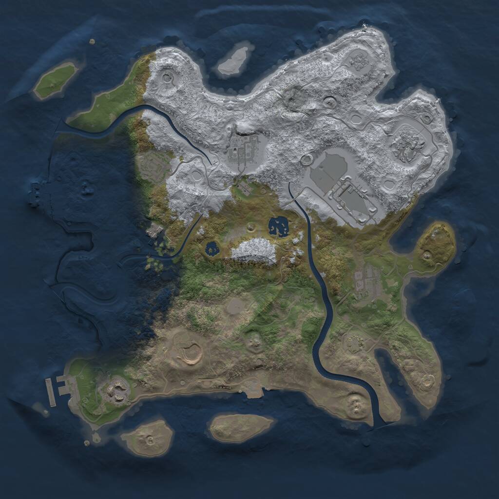 Rust Map: Procedural Map, Size: 3500, Seed: 430232873, 15 Monuments