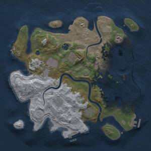 Thumbnail Rust Map: Procedural Map, Size: 3500, Seed: 833639, 14 Monuments
