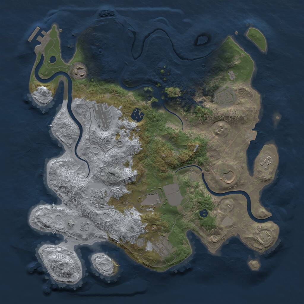 Rust Map: Procedural Map, Size: 3600, Seed: 134, 15 Monuments