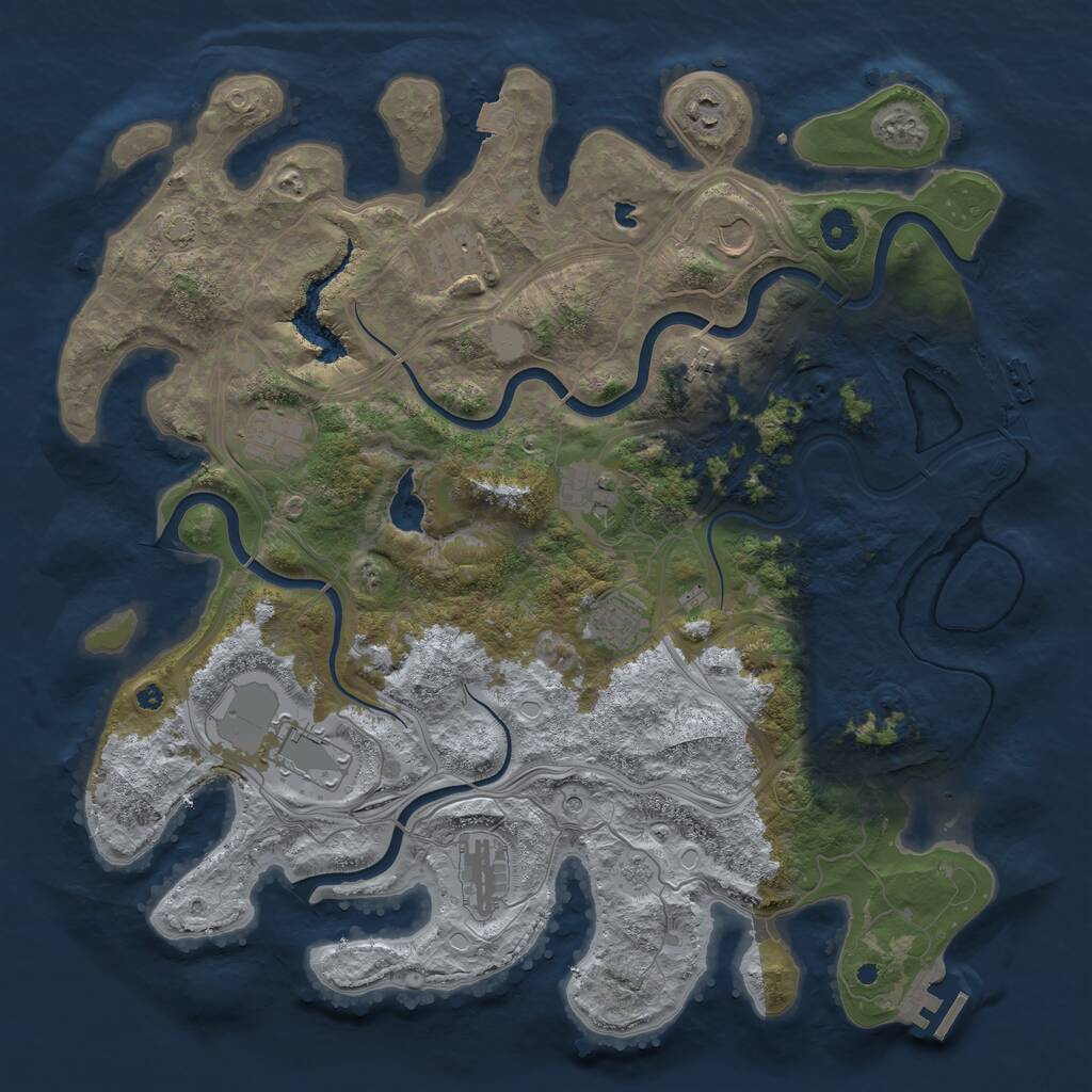 Rust Map: Procedural Map, Size: 4250, Seed: 1143729068, 15 Monuments