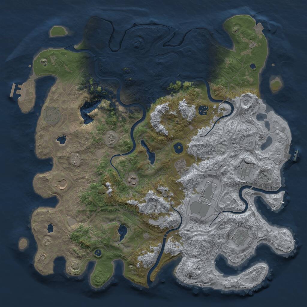 Rust Map: Procedural Map, Size: 4500, Seed: 1567525652, 16 Monuments