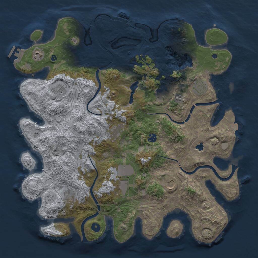 Rust Map: Procedural Map, Size: 4250, Seed: 24138, 16 Monuments