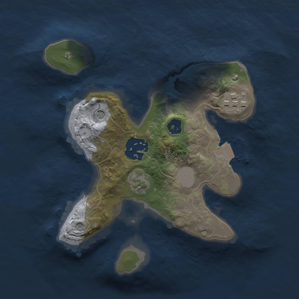 Rust Map: Procedural Map, Size: 2000, Seed: 2094564499, 4 Monuments