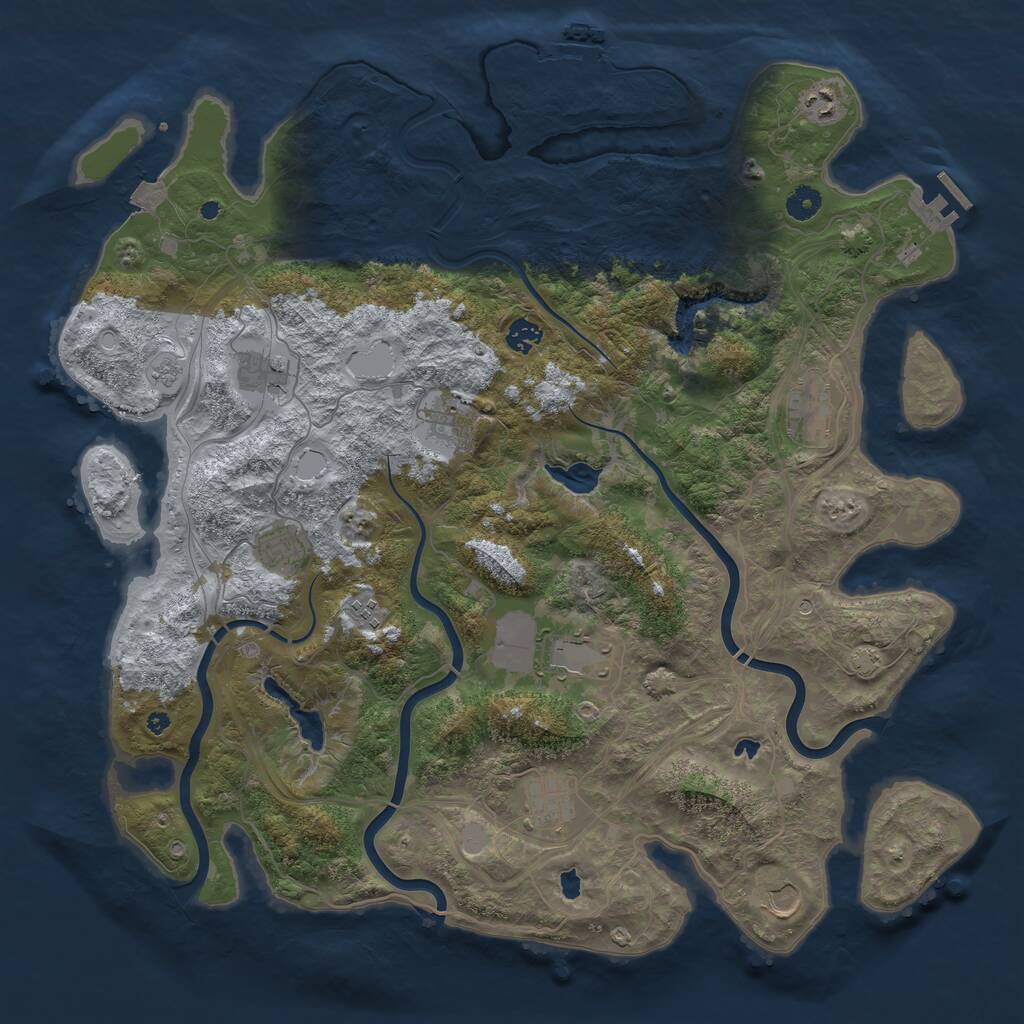 Rust Map: Procedural Map, Size: 4500, Seed: 761649122, 16 Monuments