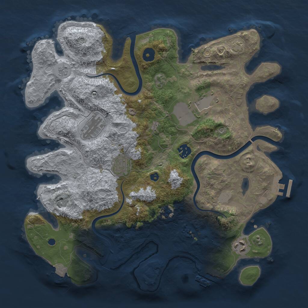 Rust Map: Procedural Map, Size: 3500, Seed: 1710512782, 12 Monuments
