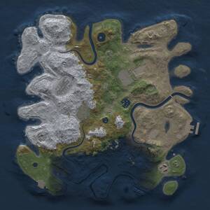 Thumbnail Rust Map: Procedural Map, Size: 3500, Seed: 1710512782, 12 Monuments