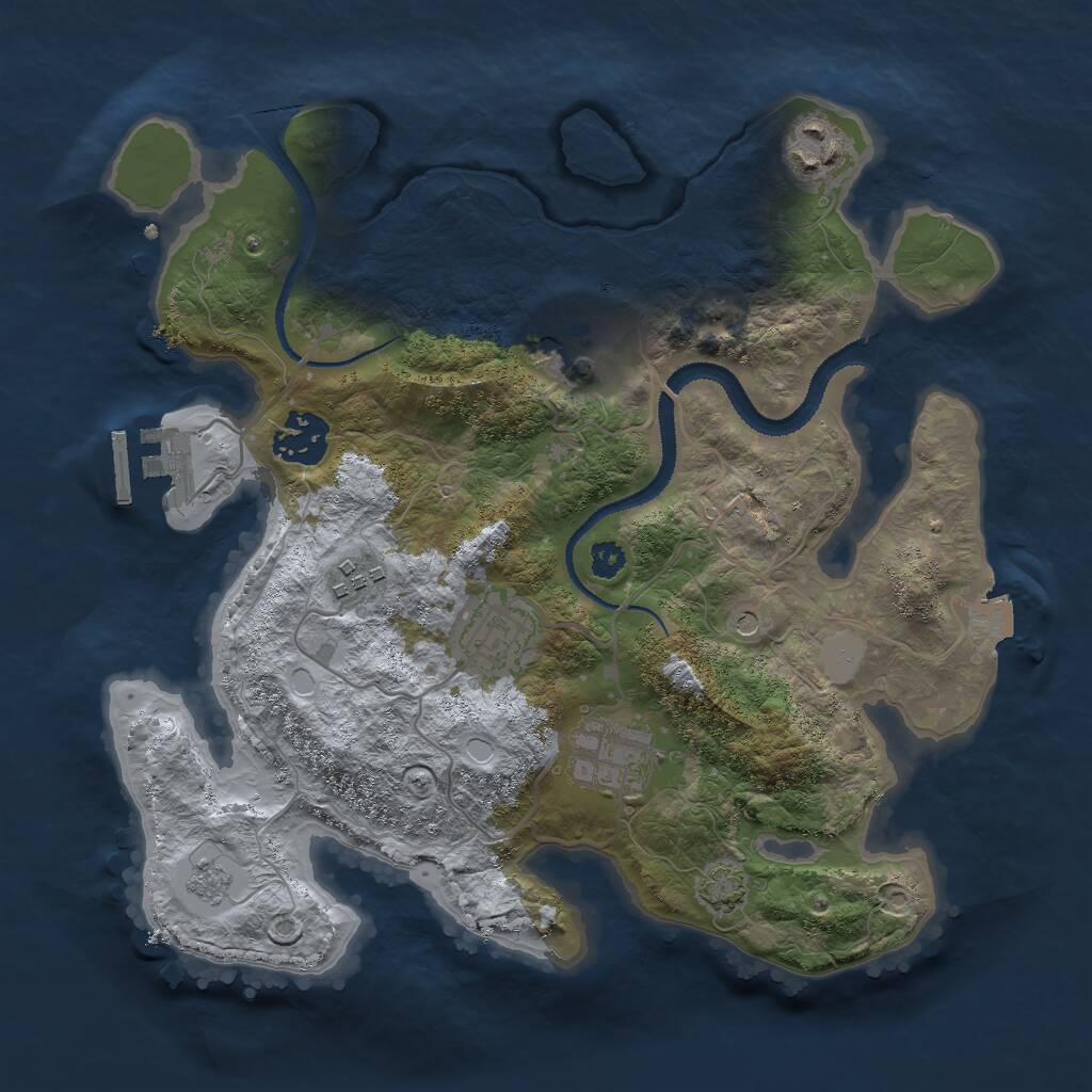 Rust Map: Procedural Map, Size: 3000, Seed: 602914000, 11 Monuments