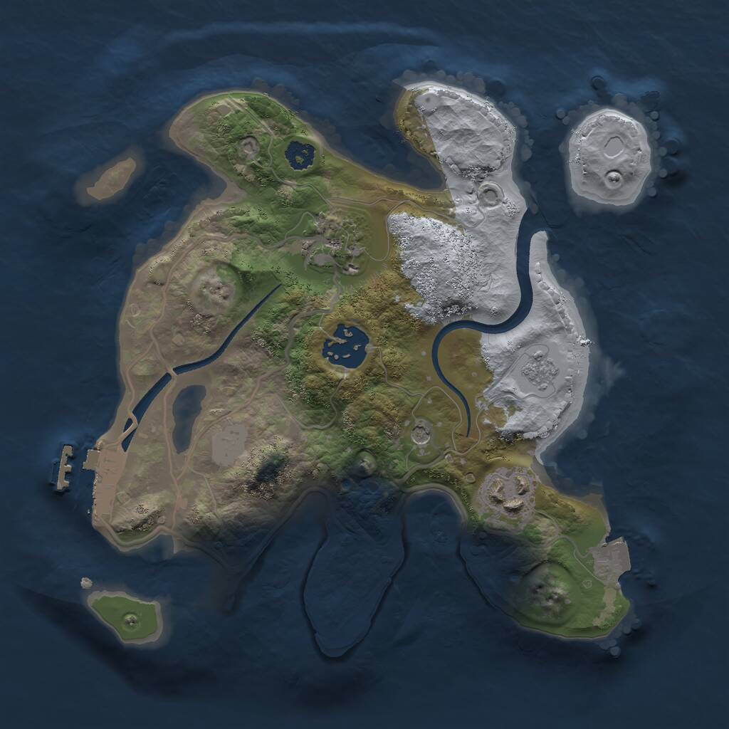 Rust Map: Procedural Map, Size: 2500, Seed: 45678, 7 Monuments