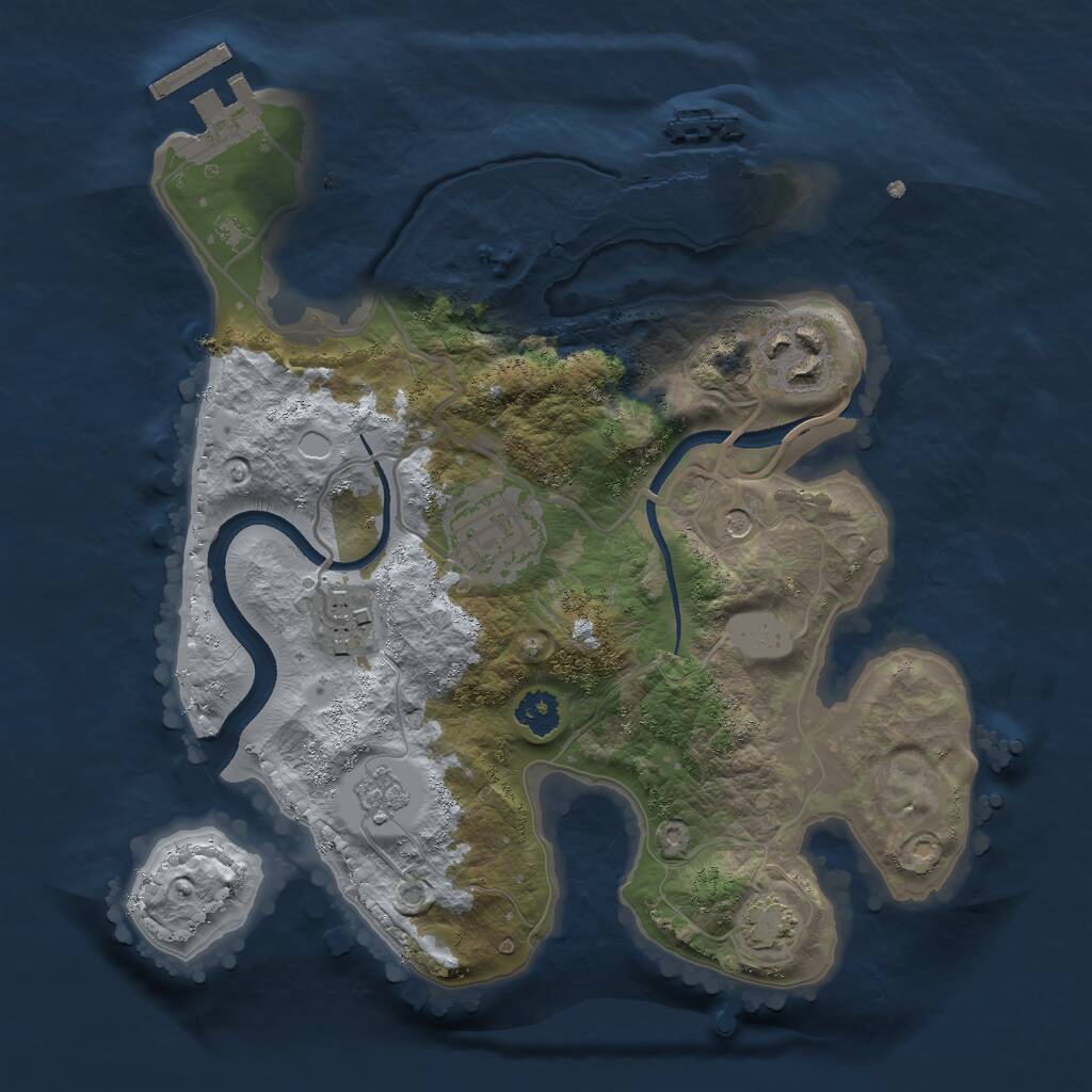 Rust Map: Procedural Map, Size: 2500, Seed: 651224322, 9 Monuments