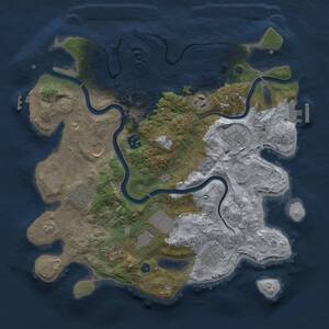 Thumbnail Rust Map: Procedural Map, Size: 3500, Seed: 306464960, 15 Monuments