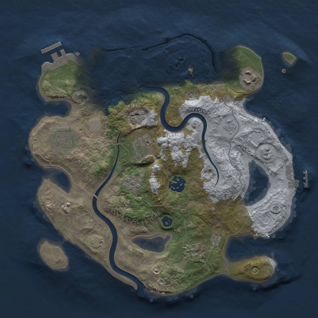Rust Map: Procedural Map, Size: 3000, Seed: 1490362419, 12 Monuments
