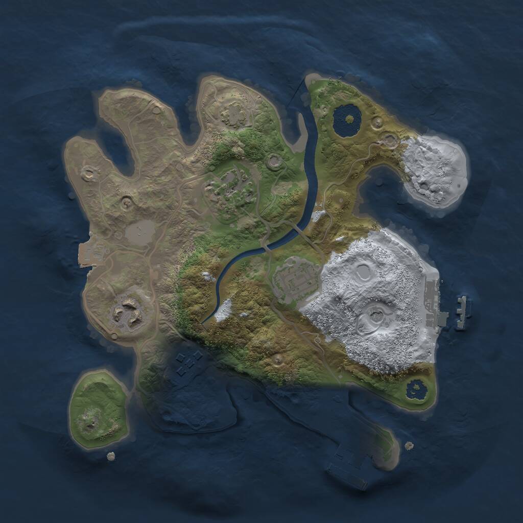 Rust Map: Procedural Map, Size: 2500, Seed: 73920184, 9 Monuments