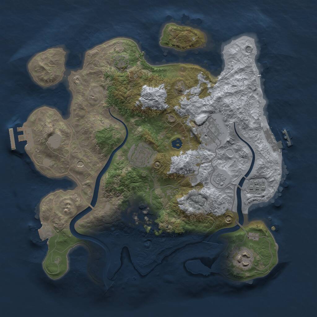 Rust Map: Procedural Map, Size: 3000, Seed: 2743, 11 Monuments