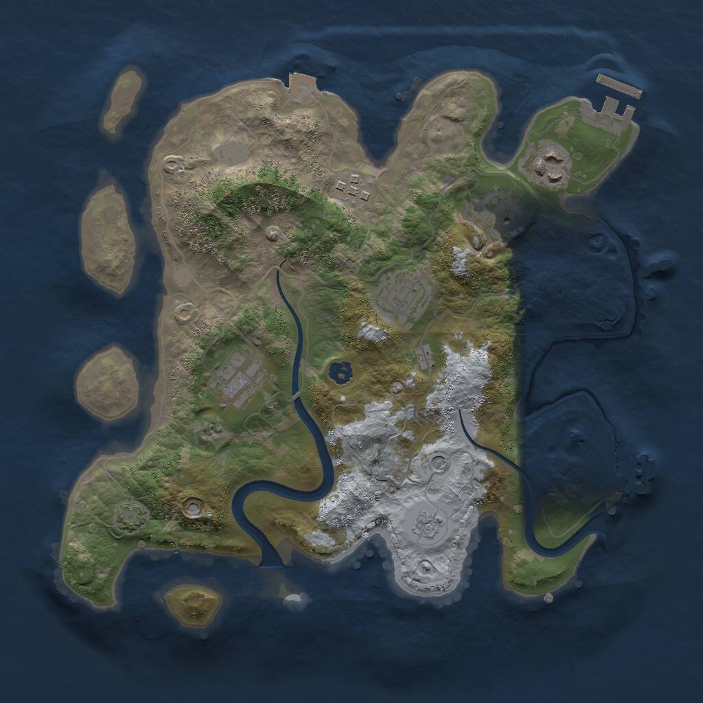 Rust Map: Procedural Map, Size: 3000, Seed: 1293830911, 11 Monuments