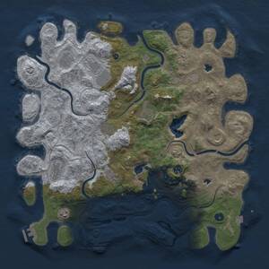 Thumbnail Rust Map: Procedural Map, Size: 4500, Seed: 2128298313, 17 Monuments
