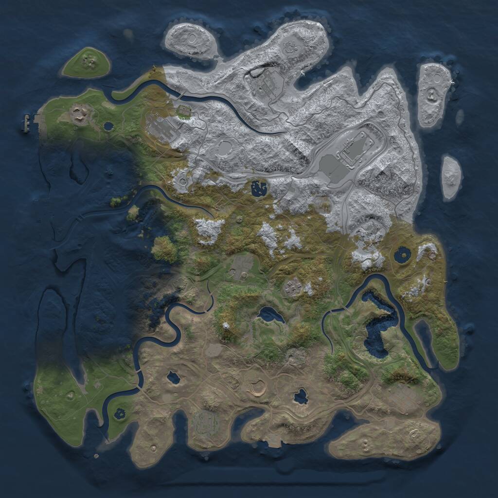 Rust Map: Procedural Map, Size: 4500, Seed: 1744559168, 17 Monuments