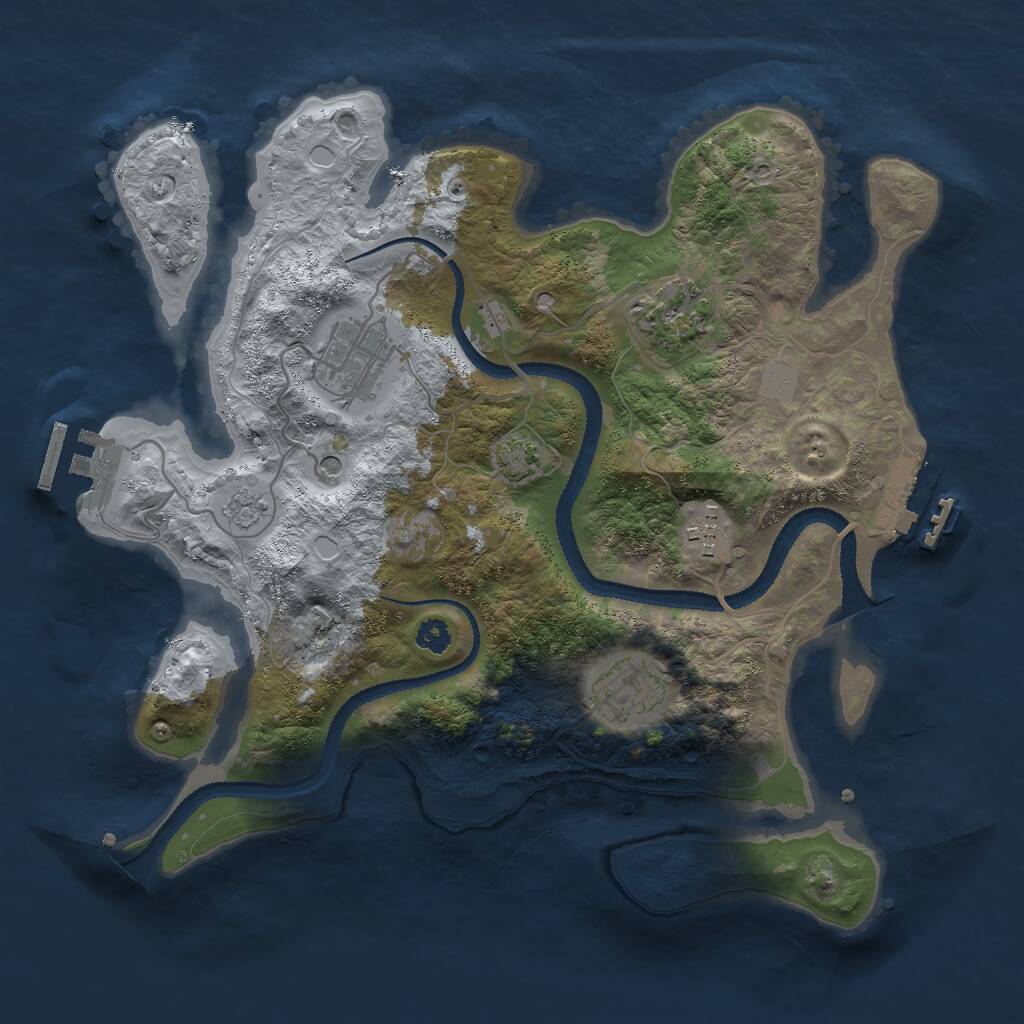 Rust Map: Procedural Map, Size: 3000, Seed: 1501, 10 Monuments