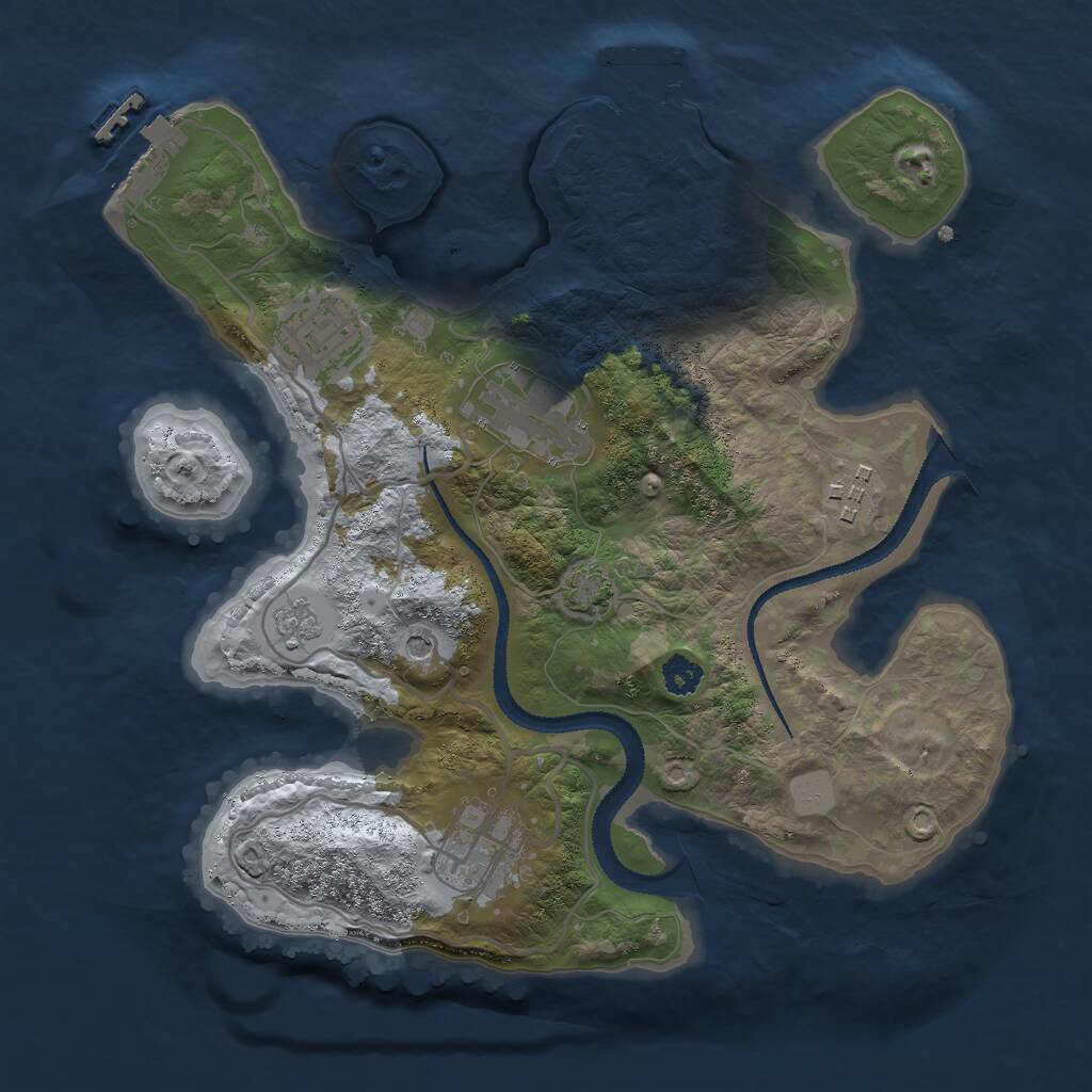 Rust Map: Procedural Map, Size: 2750, Seed: 74464663, 10 Monuments