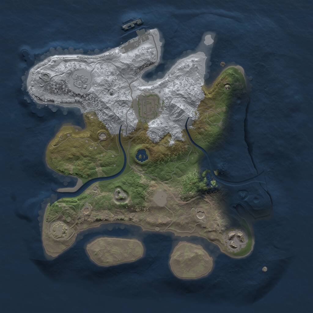 Rust Map: Procedural Map, Size: 2500, Seed: 1543415197, 7 Monuments