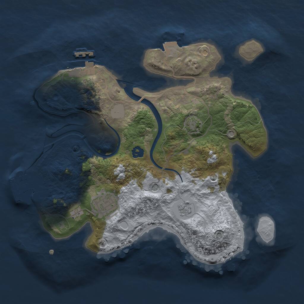 Rust Map: Procedural Map, Size: 2500, Seed: 1819991133, 7 Monuments
